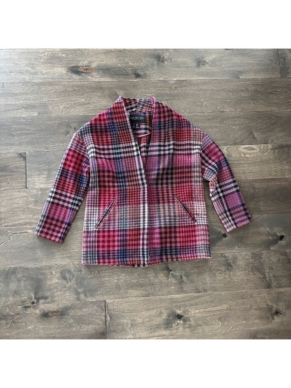 Rachel Zoe Pink Plaid Jacket (36% WOOL)